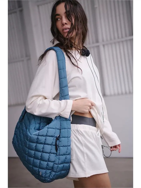 FP Movement by Free People Handbags - FP Movement Quilted Carryall Bag in Skyline Blue